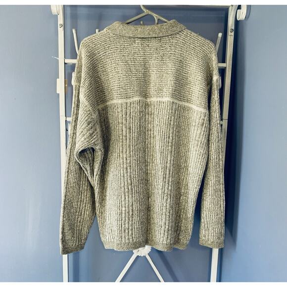 Pazzo mens sweater half up zipper Ramie Cotton gray preppy old money Hong Kong L - Picture 4 of 4